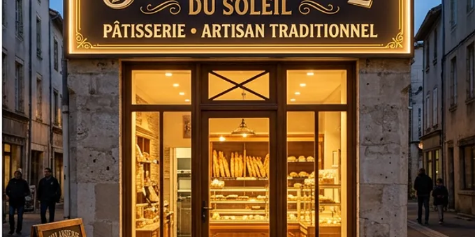 Après : Boulangerie — enseigne lumineuse